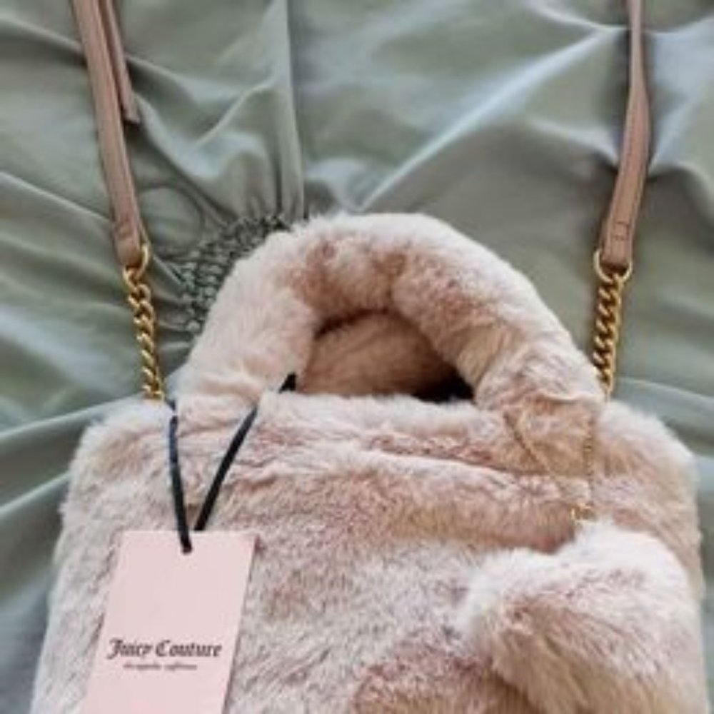 Juicy Couture Fluffy Mini Tote in Dusty Blush